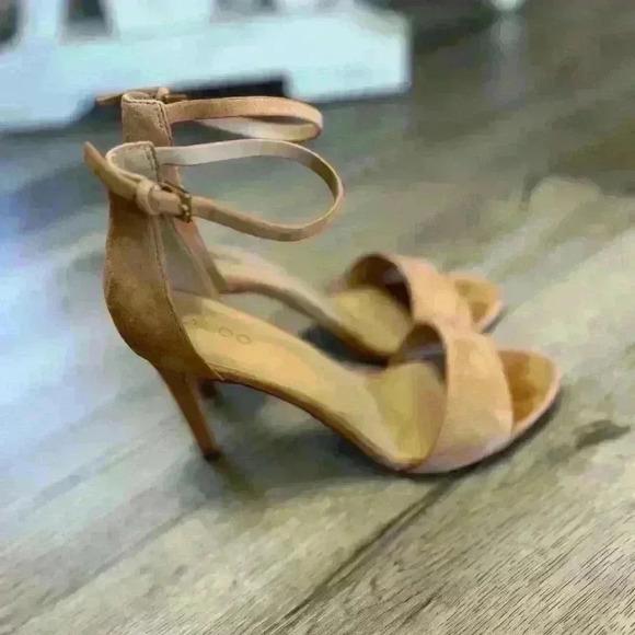 ALDO Women Beige Blush Suede Stiletto Shoe Sandal - Picture 4 of 5